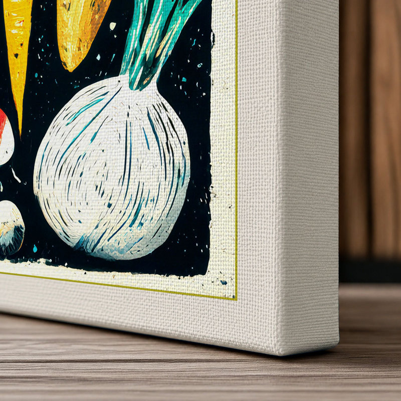 Harvest Produce Botanical 1 Piece Wrapped Canvas Wall Art, 30x20 - 76.2 x 50.8 cm, Cream Border