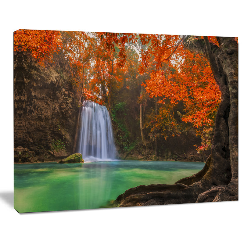 Erawan Waterfall - Reproduction de photo sur toile tendue, H 8 po x l 12 po