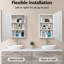 Armoire de salle de bain Nahin 22 po x 30 po rétro avec perle, armoire de surface ou encastrée avec tablettes réglables-453308611-455322532