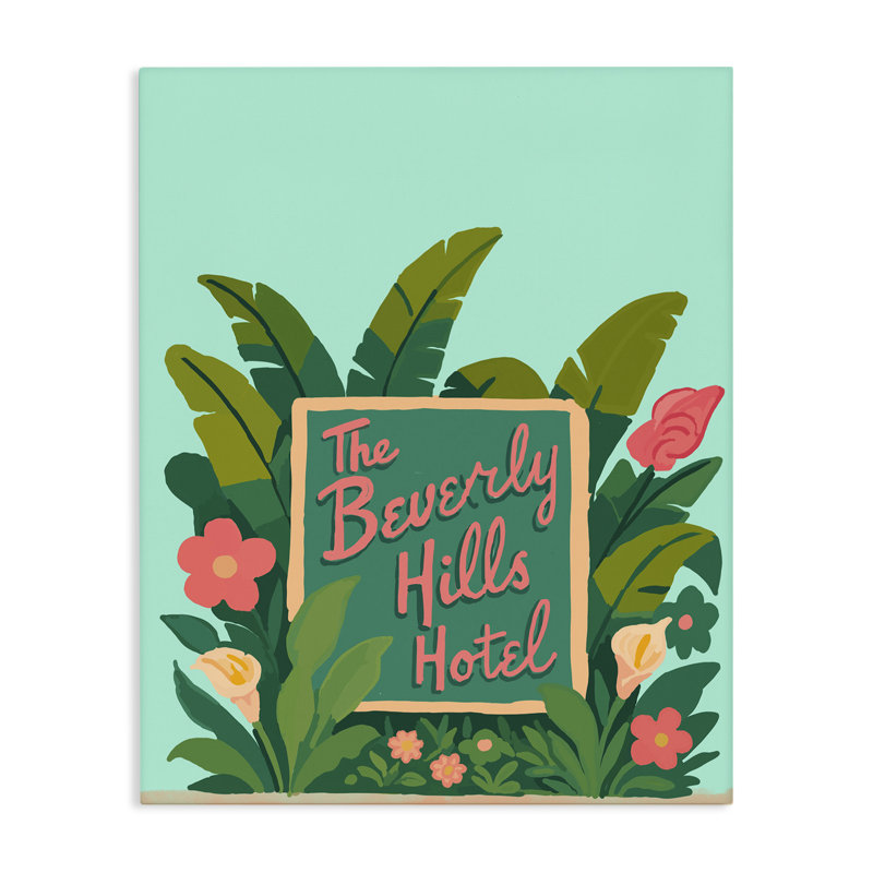 Toile de Beverly Hills Hotel, conception par Amelia Noyes, H 48 po x l 36 po