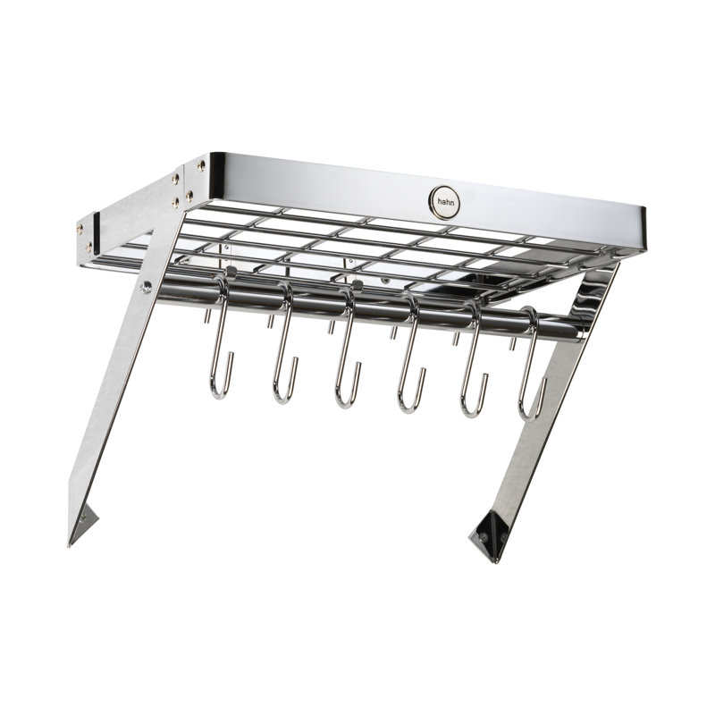Metro Metal Wall Mounted Pot Rack, Chrome