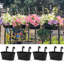 4 pots de fleurs suspendus, pot de fleurs mural en fer intérieur / extérieur pour balustrade, clôture, balcon, jardin, décoration de la maison avec crochets détachables