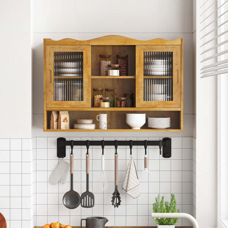 Armoire de rangement murale pour salle de bain, cuisine, salle à manger, Naturel