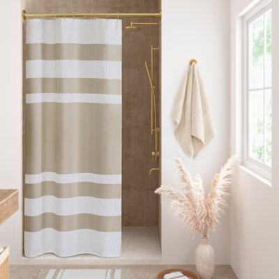 Spa Waffle Shower Curtain with 3M Treatment