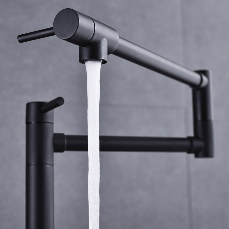 Robinet remplisseur de pot avec tige d'extension, Noir mat