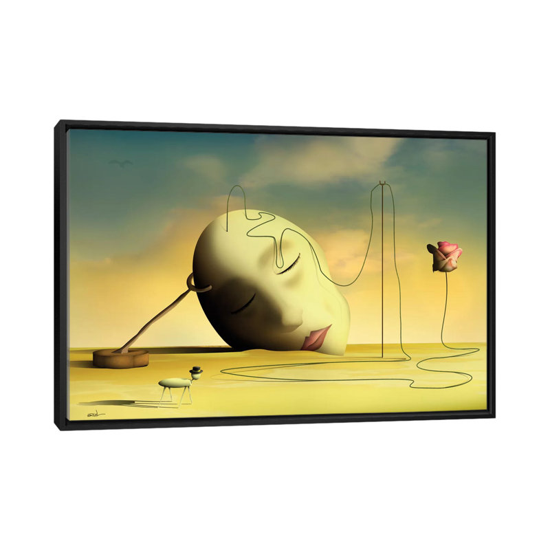 Cabeça Pensante II (Thinking Head II) by Marcel Caram - Print on Canvas, 66.04 cm H x 45.72 cm W, Black Framed