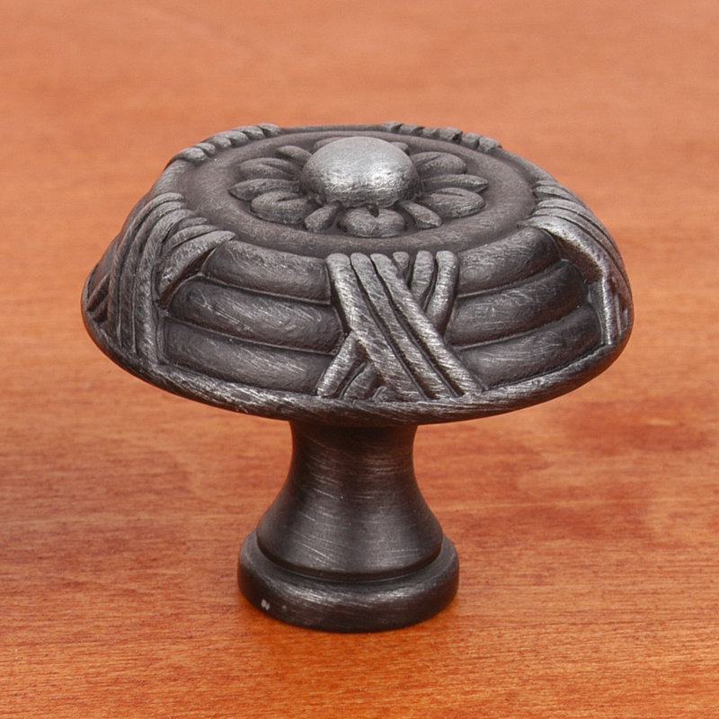 CK Series 1 1/2" Diameter Mushroom Knob, Distressed Nickel, Large
