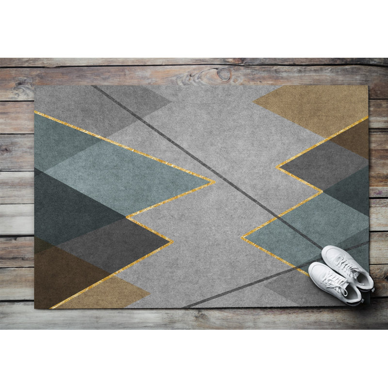 Non-Slip Geometric Outdoor Doormat