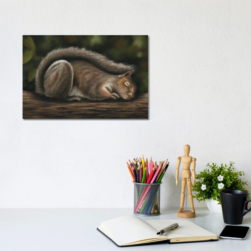 Squirrel by Richard Macwee - Wrapped Canvas Painting, 20.32 cm H x 30.48 cm W