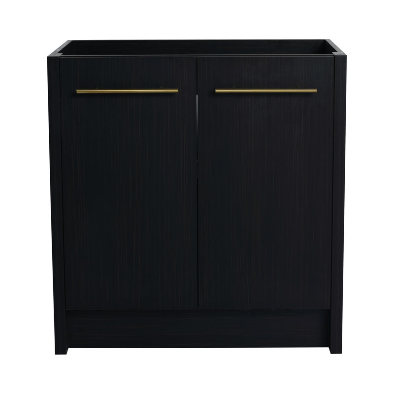 Meuble-lavabo autoportant 30 po - châtaignier noir, vue moderne, porte à fermeture en douceur, grand modèle de rangement attrayant, modèle fascinant