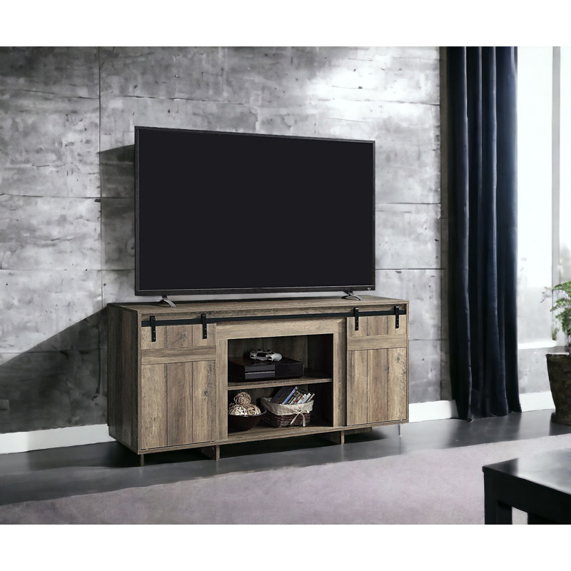 Meuble télé gris à finition délavée
