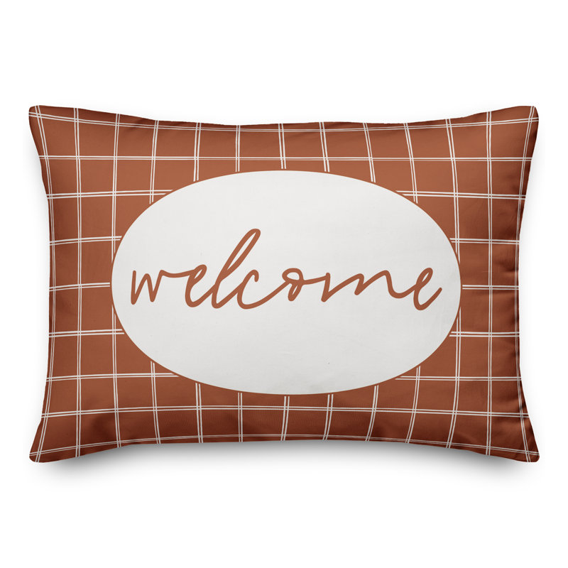  Housse de coussin rectangulaire et insert Welcome, Orange