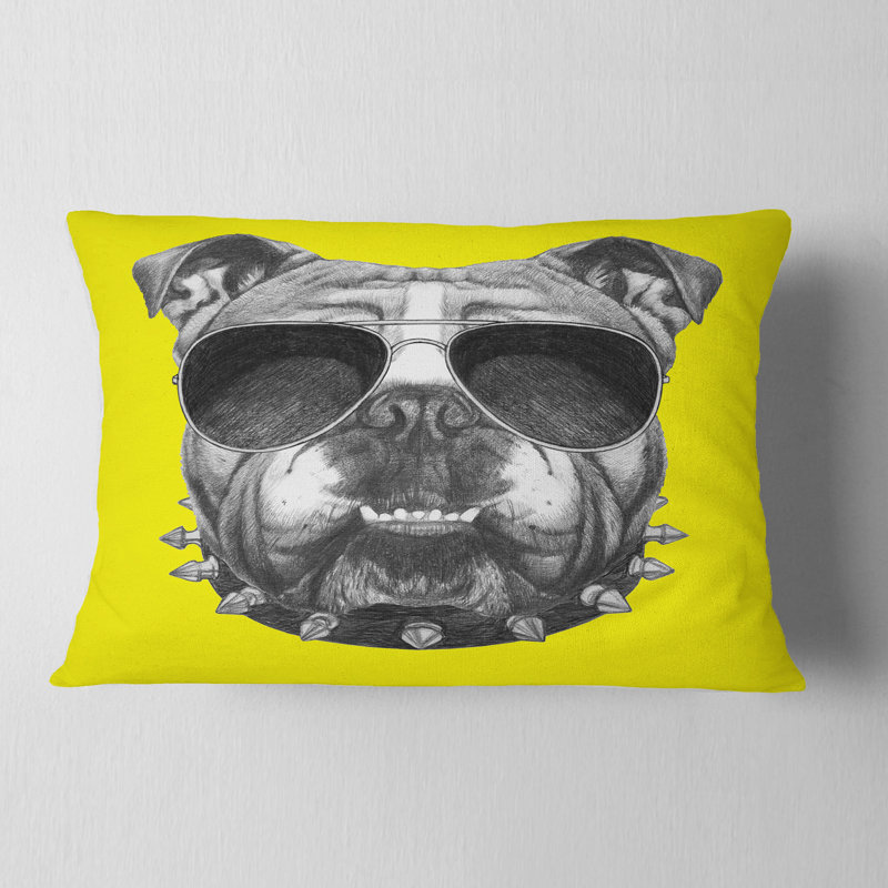 Coussin lombaire en bouledogue anglais avec collier
