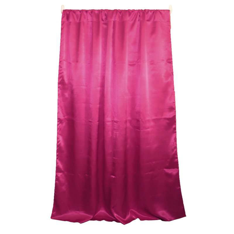 Panneau de rideau semi-transparent en polyester Dafni, L 58 po x L 84 po, Rose vif