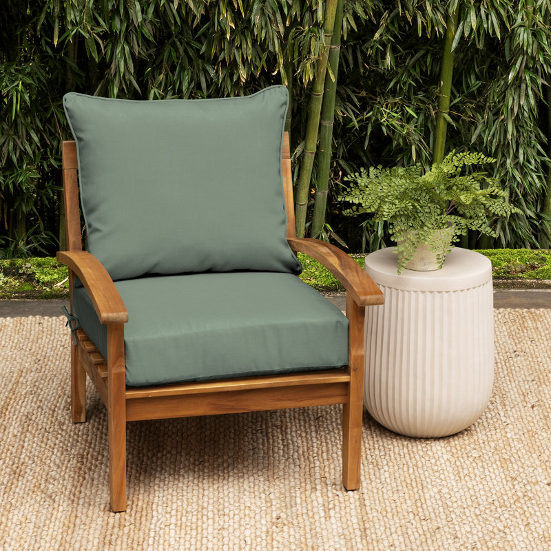 ARDEN EarthFIBER 2 - Piece Outdoor Seat/Back Cushion, Green Polyester/Polyester Blend