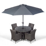 Karcher 4 Seater Dining Set with Cushions and Parasol