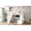Lit mezzanine double blanc avec bureau, tablettes, tiroirs et escalier de rangement efficace taille 2