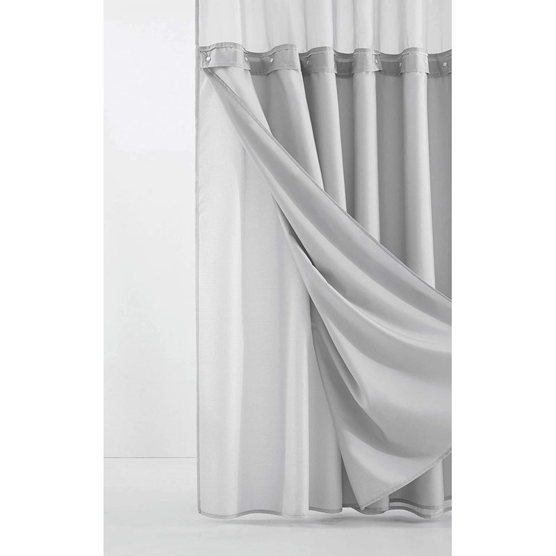 Ensemble de rideau de douche 2 pièces, Argent