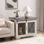 Niche pour chien avec aspect et cloison réglable, cloison intérieure à porte coulissante à finition blanche, cage de style-649458082