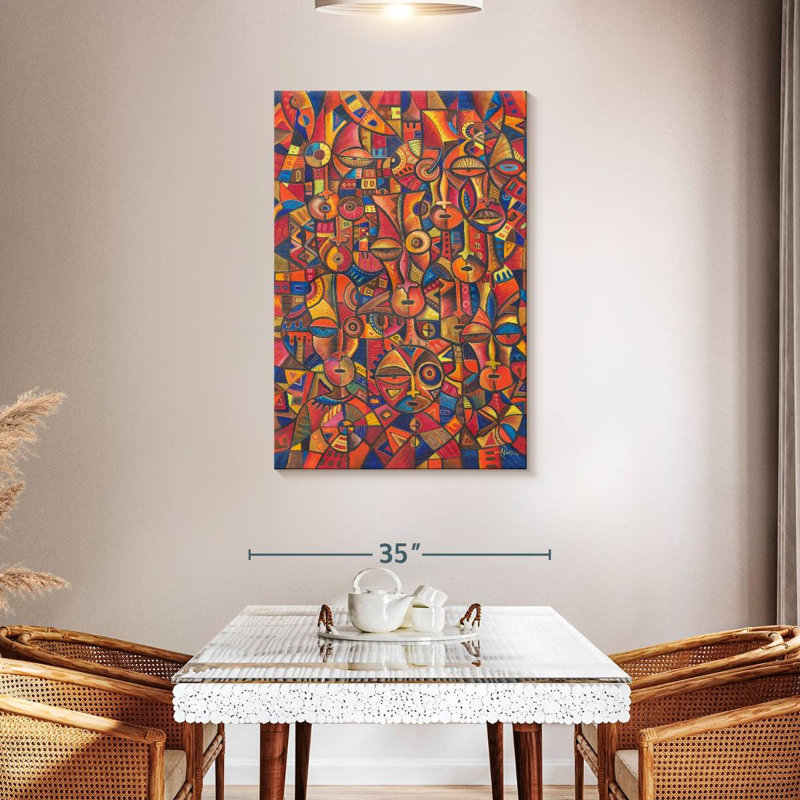 Leisha African Faces, 45" H x 30" W