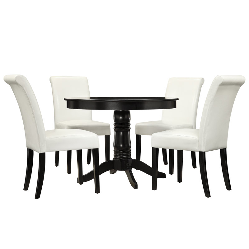 Alexa-Mae 4 - Person Pedestal Dining Set, White