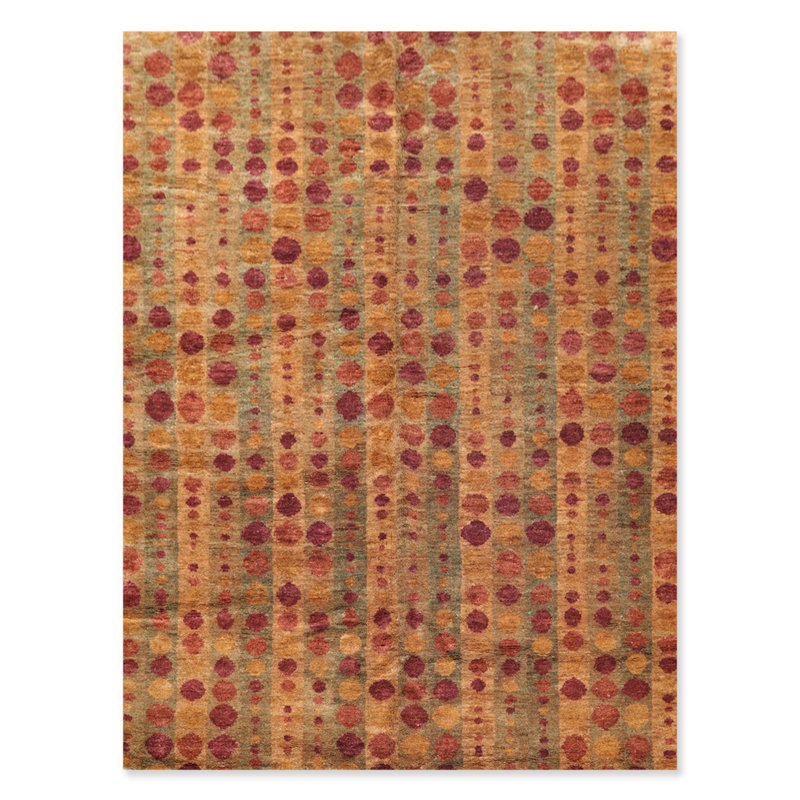 Tapis unique en jute / sisal noué à la main brun clair de 9 pi x 12 pi Annwyn