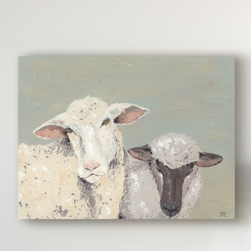 « doux agneaues i », peinture sur toile tendue, H 18 po x l 24 po x P 2 po