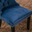 Ensemble 2 pièces de chaise de salle à manger rembourrée en velours de bois massif avec pieds en bois et garniture cloutée haut de gamme-121093576