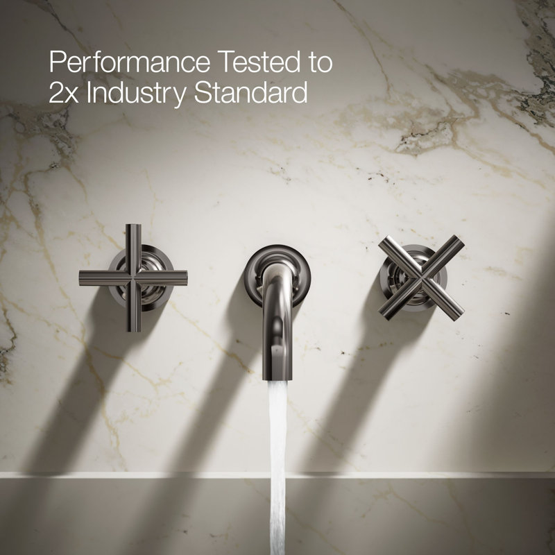 Purist® Wall Mounted Bathroom Faucet, Vibrant Titanium, Cross Handle
