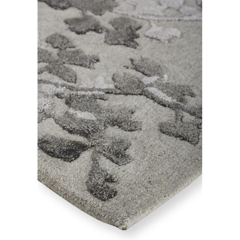 Floral Handmade Tufted Gray Area Rug