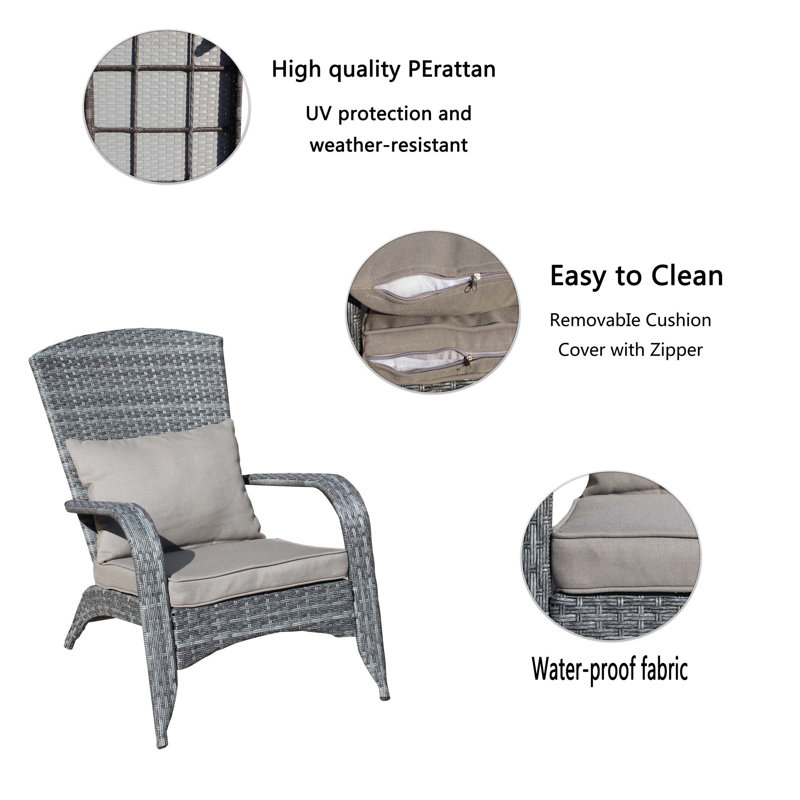 Chaise de patio avec coussins, Gris, Gris clair