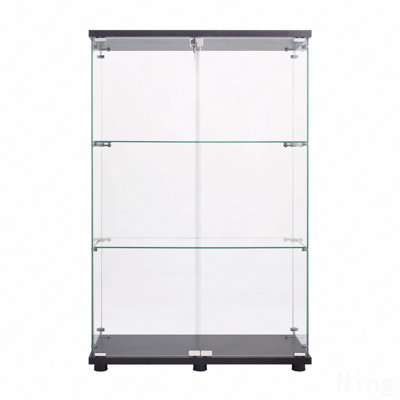 Vitrine 2 portes en verre avec 3 tablettes
