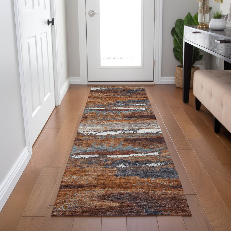 Aleighna Area Rug with Non-Slip Backing, Runner 2'3" x 7'6"