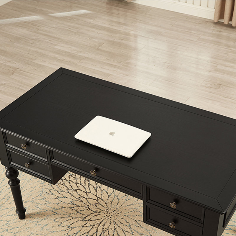 Solid Ash Wood with Natural Grain Beauty Desk, 30.71" H x 55.12" W x 27.56" D