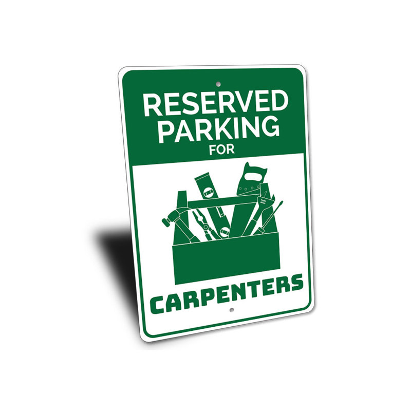 Enseigne de charpentier en aluminium, H 14 po x l 10 po x P 0,04 po