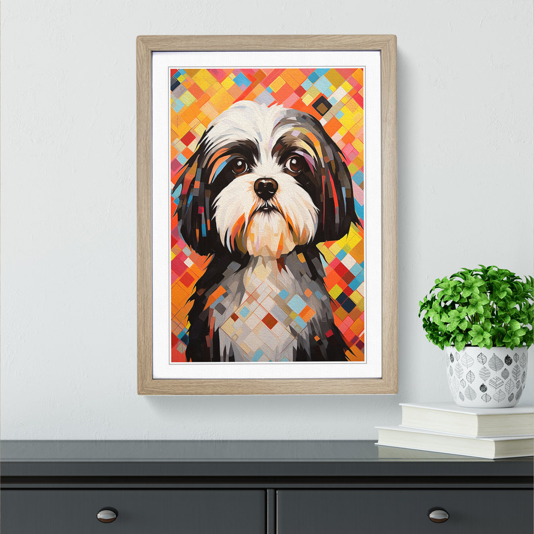 Shih Tzu Constructivism - Framed Print