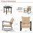 3 Piece Seating Group Rocking Chair with Cushions