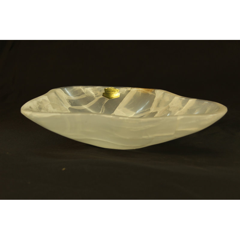 Petit centre de table en onyx blanc
