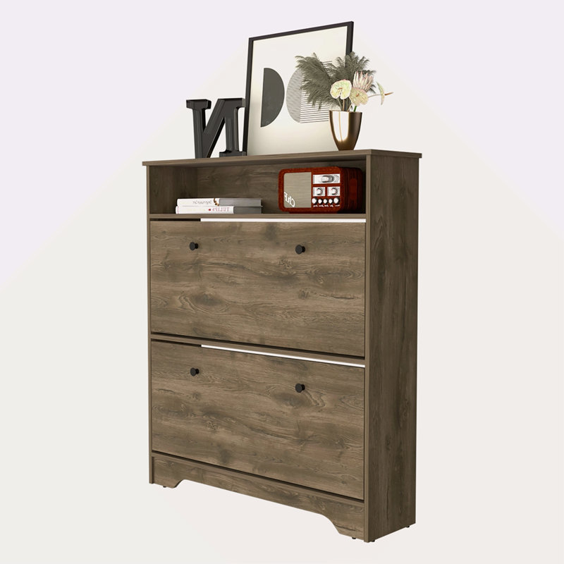 2-Shelf Shoe Rack, Brown
