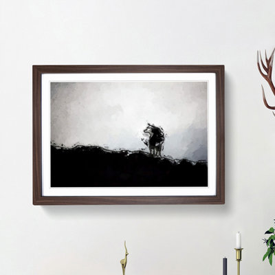 Silhouette of a Wolf in Abstract - Picture Frame Graphic Art Print