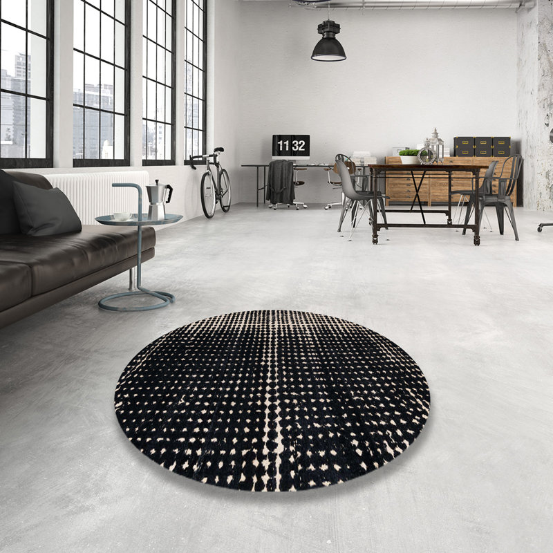 Tapis abstrait moderne 4391, Rond 5 pi