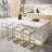 Japandi Kitchen Island with Storage and Seating Space,Island Table with Wine Rack (Without Bar Stools)-42246707