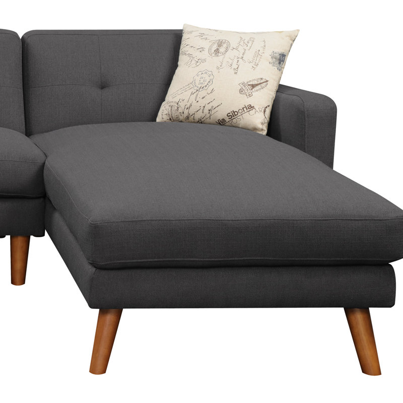 Hoeft Upholstered L-Shaped Sectional Right Hand Facing, Charcoal
