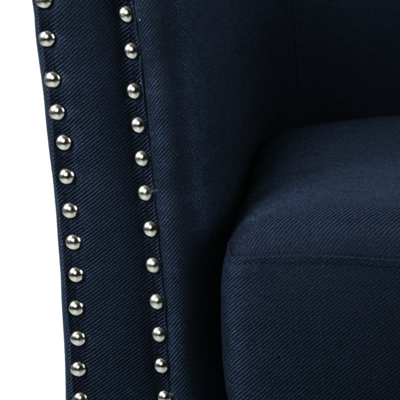 Modern Fabric Blue Swivel Chair - 32.75" Package Width Dimension Comfortable Rotating In Cover Handcrafted