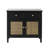 Anaye Wood Handmade 2 Drawers and 2 Door Black Cabinet with Rattan Front