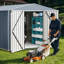 Remise extérieure en métal - rangement pour outils utilitaires 8 pi x 12 pi - avec portes verrouillables, structure robuste, grande remise de jardin idéale pour la cour, le patio et la pelouse (gris)-123411515-123411518