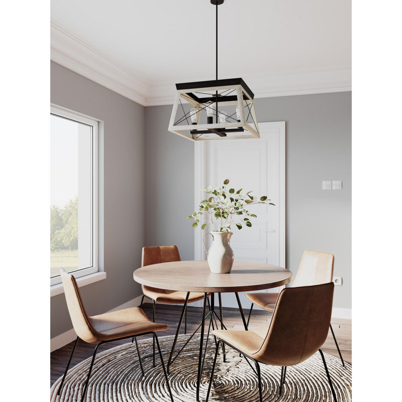Lustre carré de style lanterne à 4 lumières Uschi, Graphite