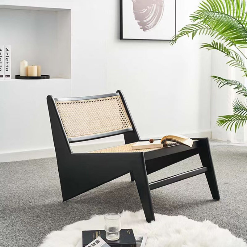 Dexheart Upholstered Slipper Chair, Black