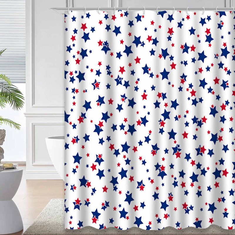 Rideau de douche American Red Patriotic Stars, L 72 po x l 84 po