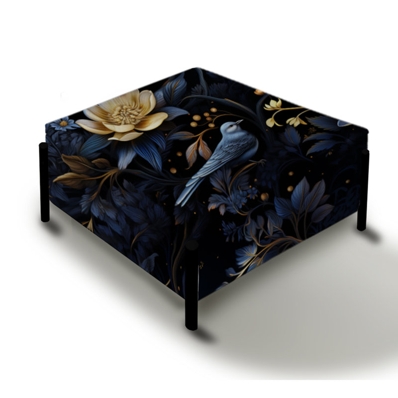 Enigmatic Nights Moody Patterns - Grand repose-pieds carré floral